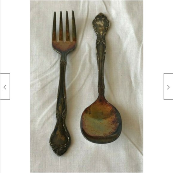 Vintage in Pkg Baby Spoon Fork Set Engraveable Silver Plate Silverplated Oneida - Picture 2 of 3